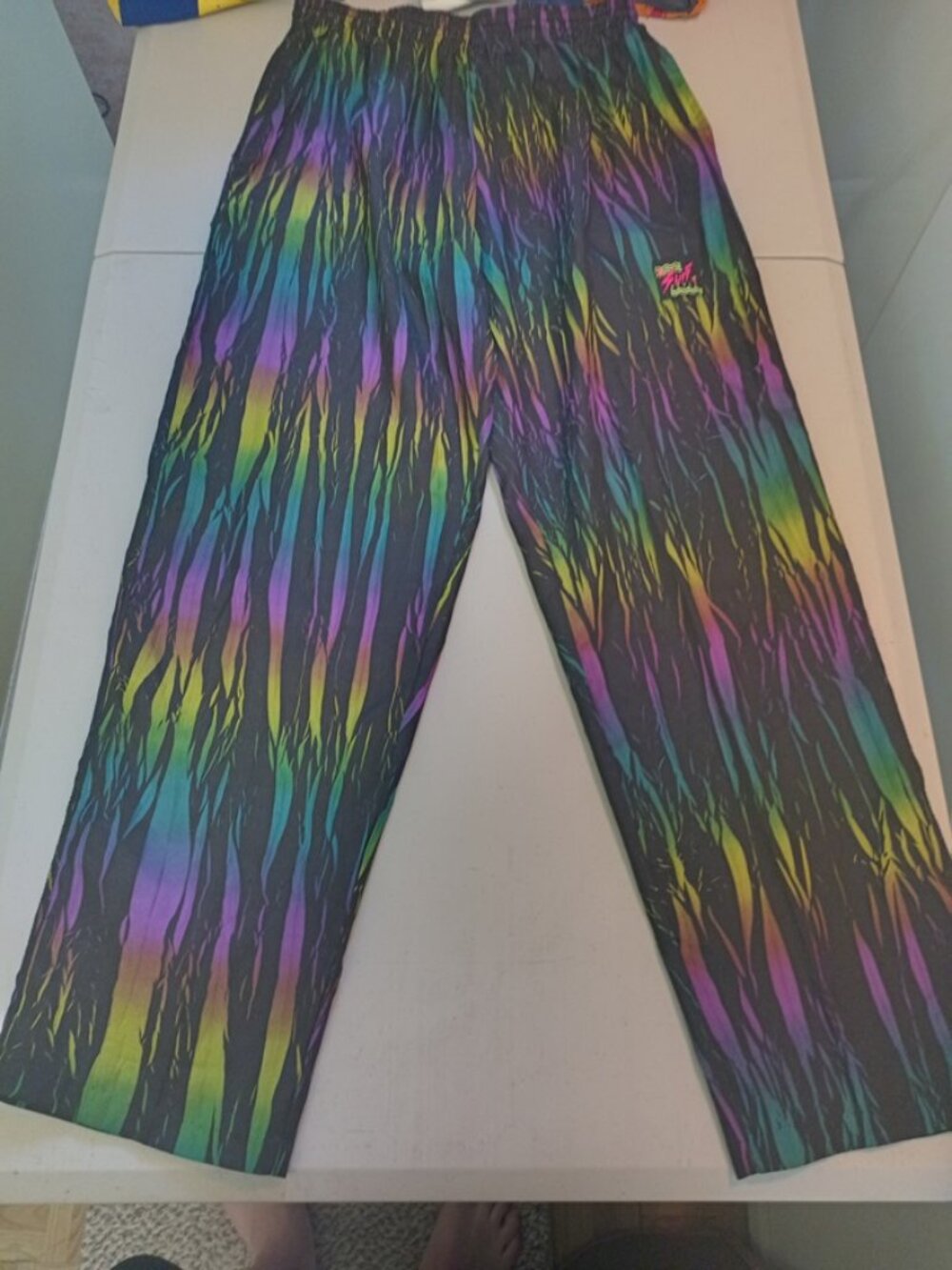 Vintage Surf Style Jogger Pants Adult Large Iridescent Multicolor EUC
